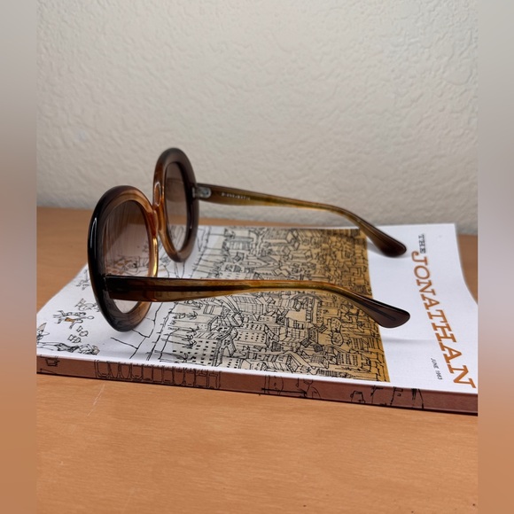 Late 60s Oversized Gradient Brown Round Sunglasses - Picture 5 of 7